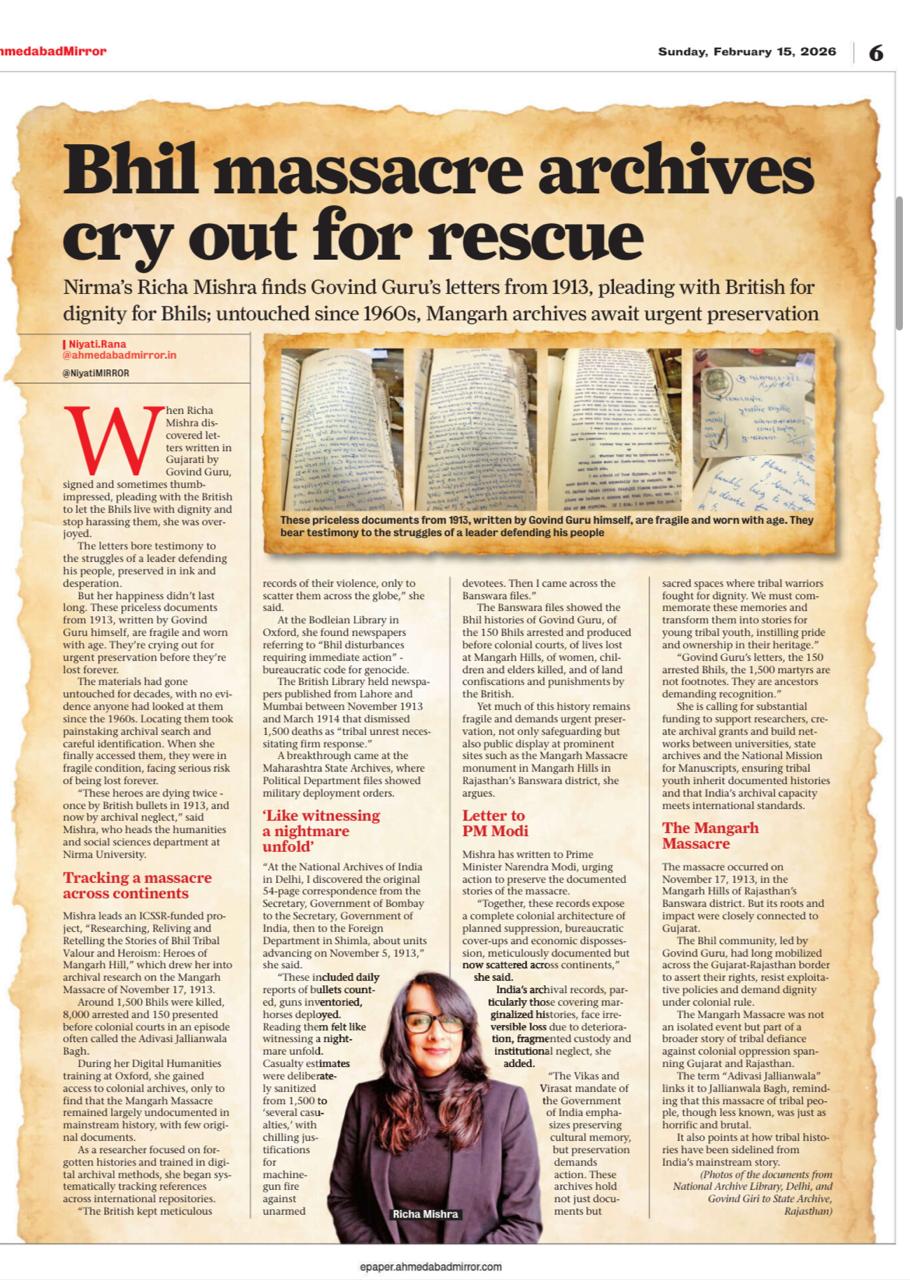 Ahmedabad Mirror - Bhil massacre archives cry out for rescue